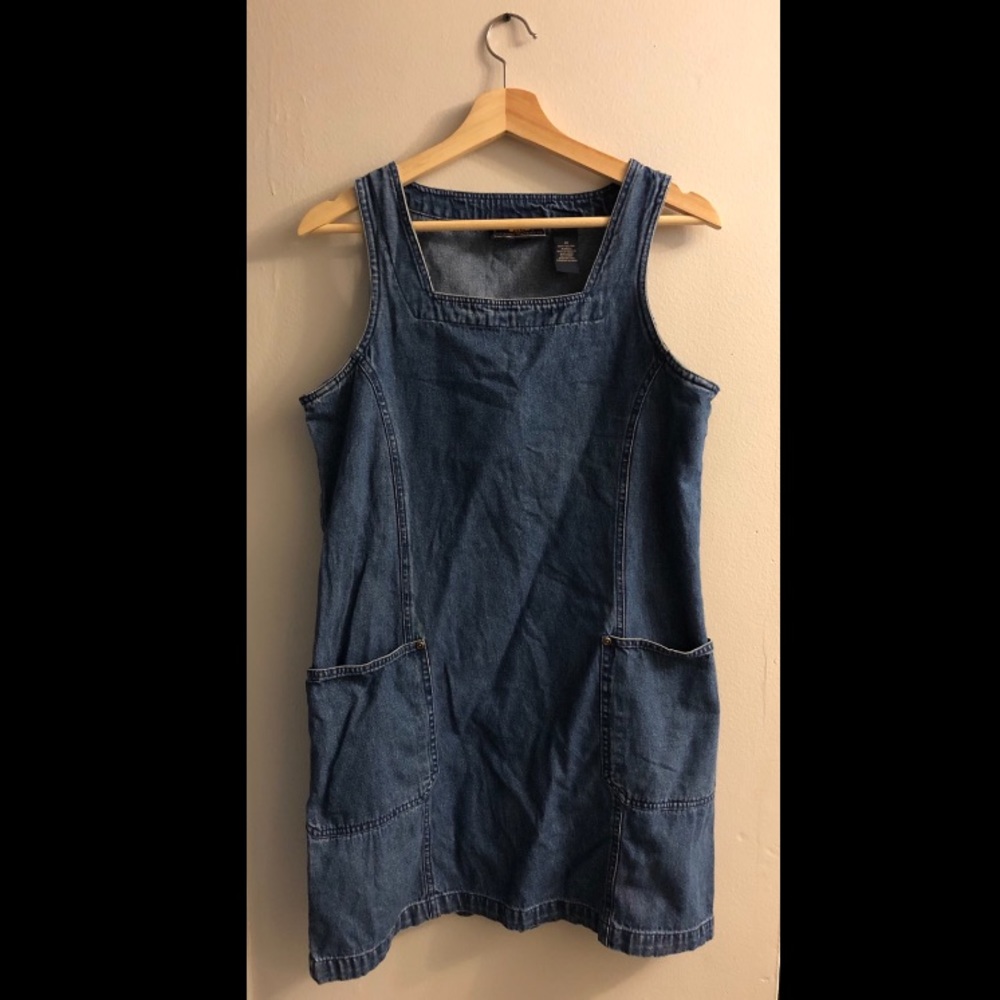 Denim overall dress